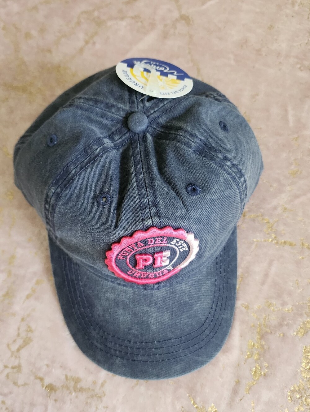 URUGUAY | Faded Blue Baseball Cap with Pink Patch - Picture 9 of 17